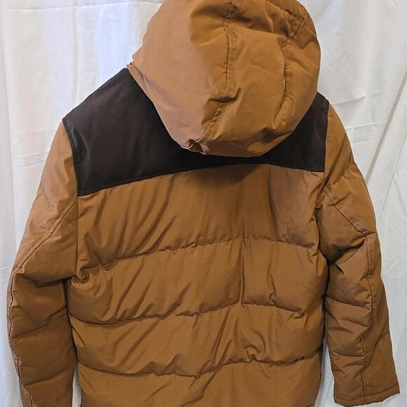 Men's Levi's Quilted Four Pocket Parka Hoody Jacket-Worker Brown-L - Picture 3 of 10